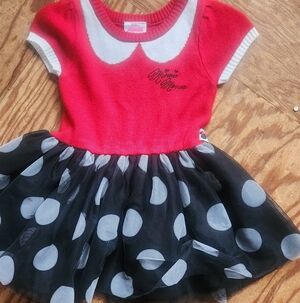 Disney Minnie Mouse Red & Black Polka Dot Tulle Dress